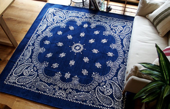 ペイズリーバンダナラグ　180ｘ180cm　