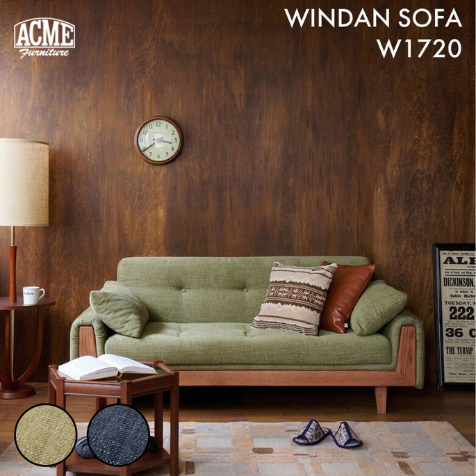 【ACME】ウィンダンソファ２人掛け　オリーブグリーン 大型商品》WINDAN Feather SOFA 2nd GREEN ウィンダンフェザー